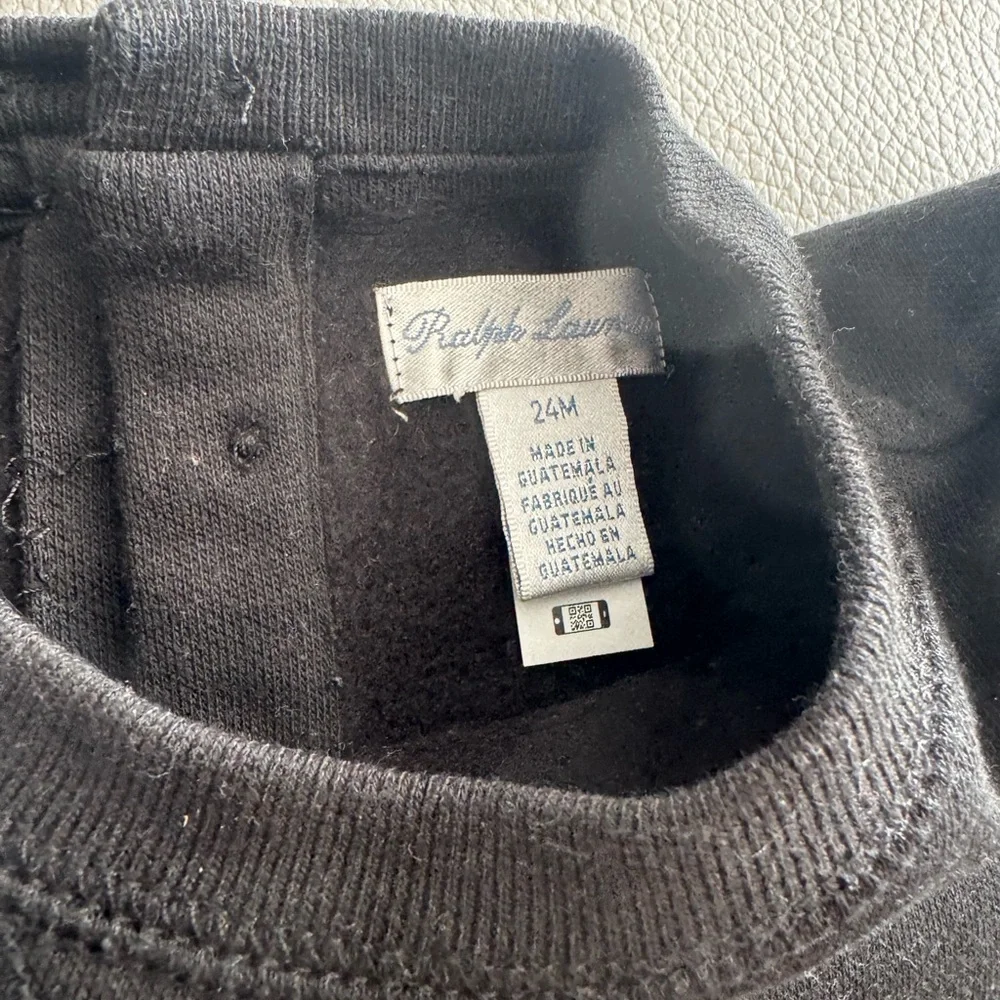 Ralph Lauren Black Party Time Bear One Piece warm outfit 24 mo GUC